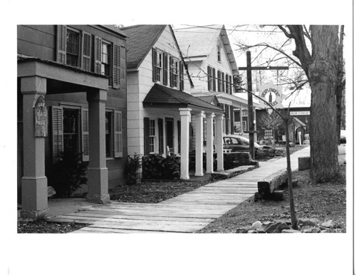A Sugar Loaf Streetscape: East side of Kings Highway looking south. Our Glass House, Pete & Amy Lendved residence, Resplendent Candles residence Barnsider. Circa 1984 chs-006571